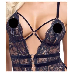 Cottelli - otvorené body s pásikmi - čierne