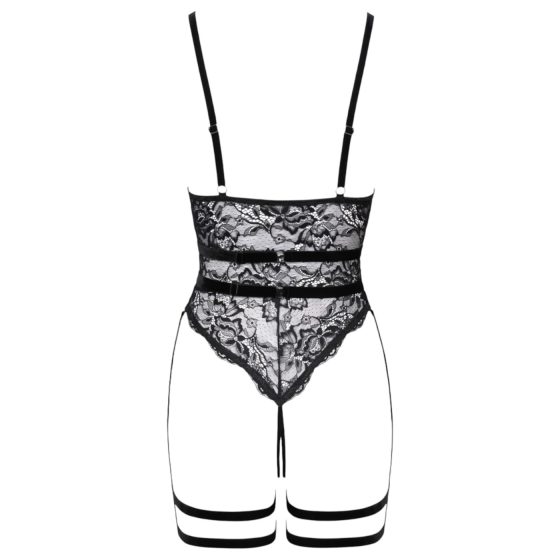 Cottelli - otvorený, remienkový sexi body (čierny)