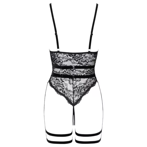 Cottelli - otvorené body s pásikmi - čierne - L
