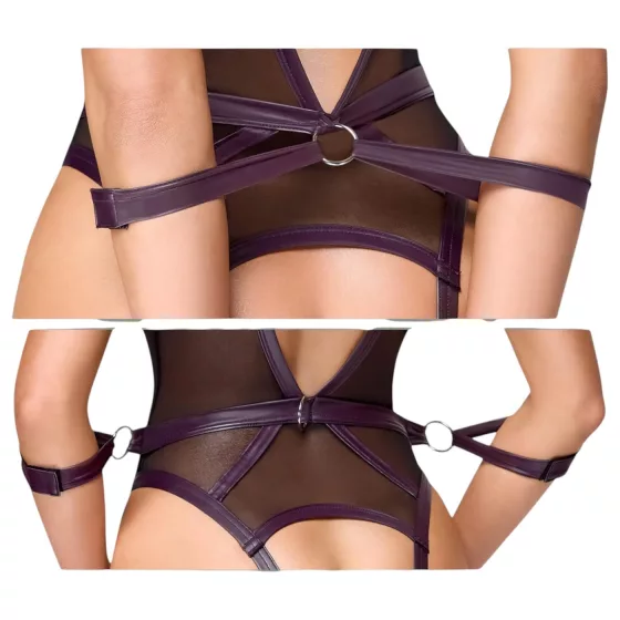 Cottelli Bondage - otvorené body a putá na ruky (čierne)