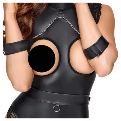 Cottelli Bondage - body s otvorenými prsiami - čierne