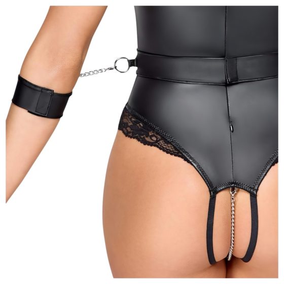 Cottelli Bondage - otvorený body na odhalenie poprsia (čierny)