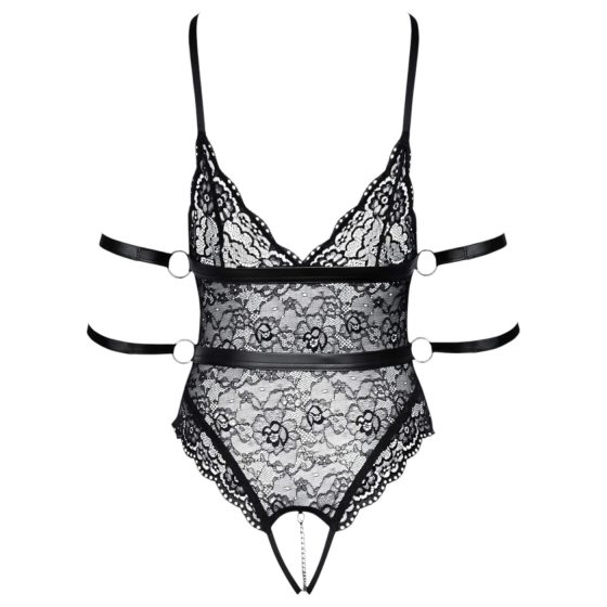 Cottelli Bondage - otvorené čipkované body (čierne)