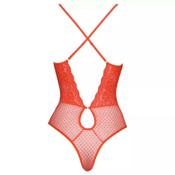 Cottelli - čipkované body s prekríženými ramienkami (červené) - L/XL