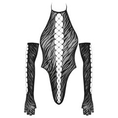 Cottelli - body s rukavicami (čierna) - S-L