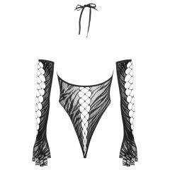 Cottelli - body s rukavicami (čierna) - S-L