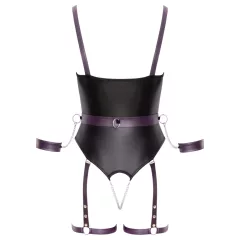 Cottelli - otvorené bondage body s putami - čierne - M