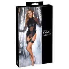   Cottelli Bondage - dámske priesvitné tričko s putami - čierne