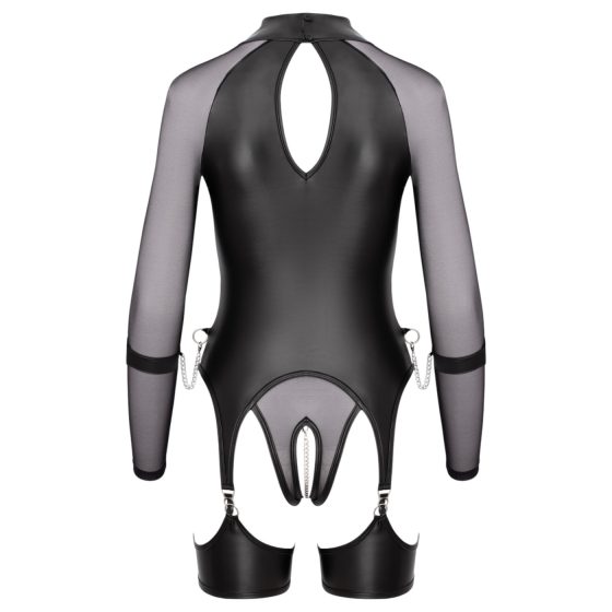 Cottelli Bondage - priesvitný top s putami (čierny)