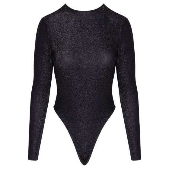 Cottelli - otvorený chrbát, lesklé body (čierna) - M