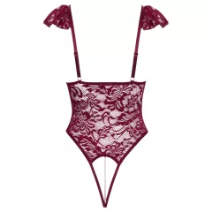 Cottelli - body s čipkou a perlami - červené - M