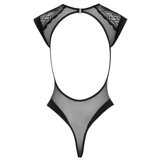 Cottelli - čipkované body - priehľadné - čierne