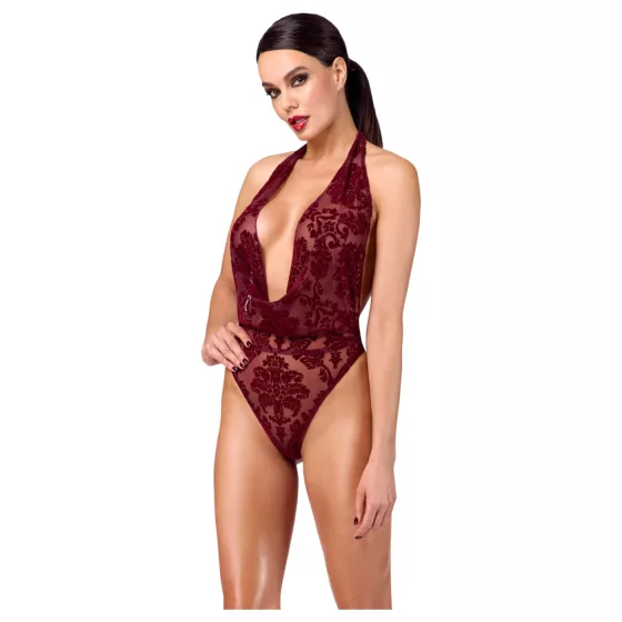 Noir Kink Royal - dámske body - červené - priehľadné