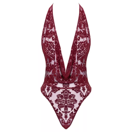 Noir Kink Royal - dámske body - červené - priehľadné