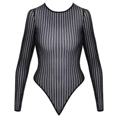   Cottelli - prúžkované body so striebornou niťou (čierne) - S-L