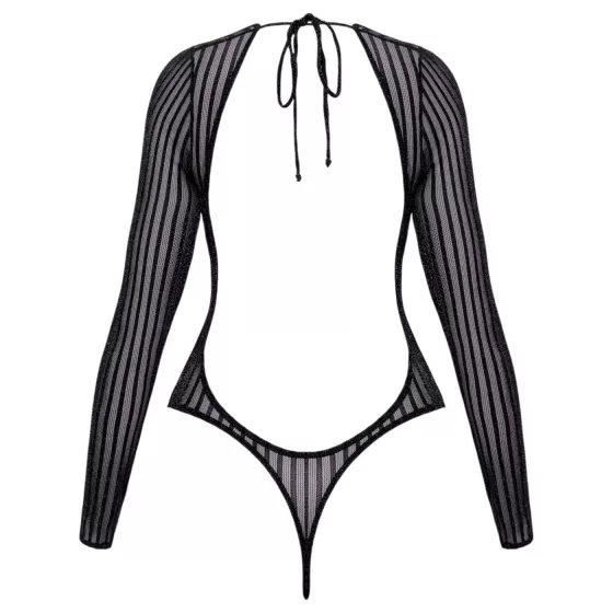 Cottelli - prúžkované body so striebornou niťou (čierne) - S-L