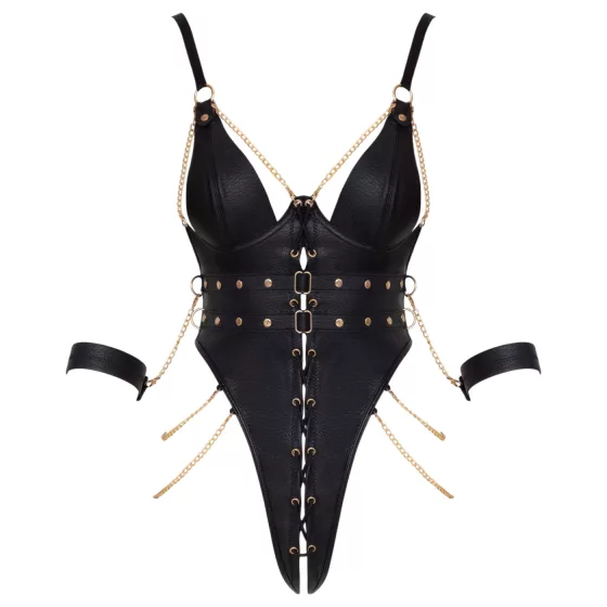 Cottelli - bondage body s reťazami (čierny)