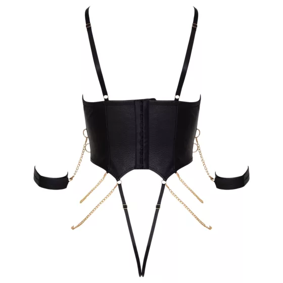 Cottelli - bondage body s reťazami (čierny)