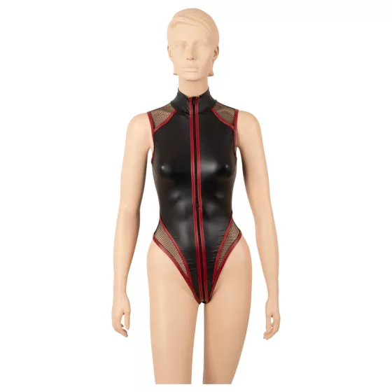 Cottelli - sieťované body so zipsom (čierne)