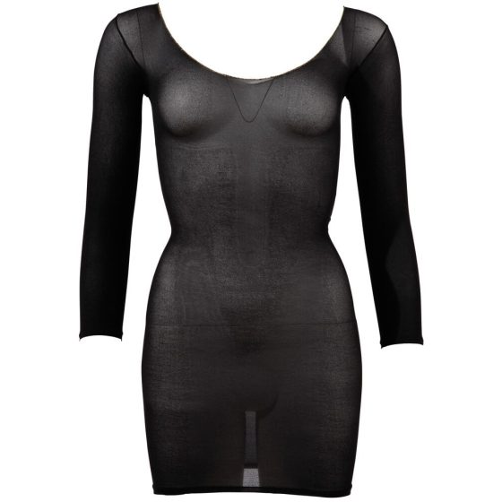 NO:XQSE - priesvitné pančuchové šaty s dlhým rukávom - čierne (S-L)