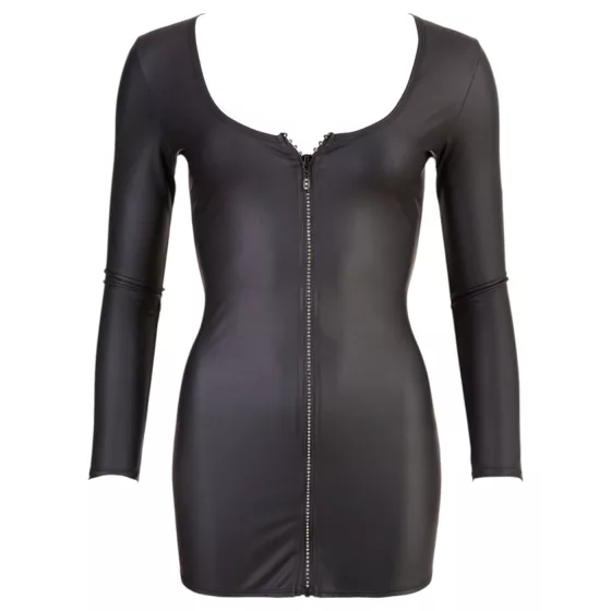 Cottelli - erotické šaty - zips so štrasmi - čierne