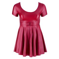 Cottelli Plus Size - Mini šaty v áčkovej farbe (bordová)