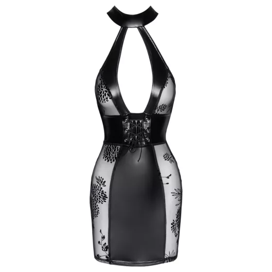 Noir - šnurovacie mini šaty (čierne)