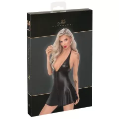Noir - mini šaty s topom - hadia koža vzor - čierne