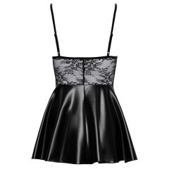 Noir - Lesklé šaty s čipkou (čierne)