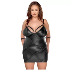 Cottelli - plus size erotické šaty s putami - čierne