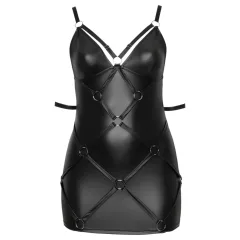 Cottelli - plus size erotické šaty s putami - čierne
