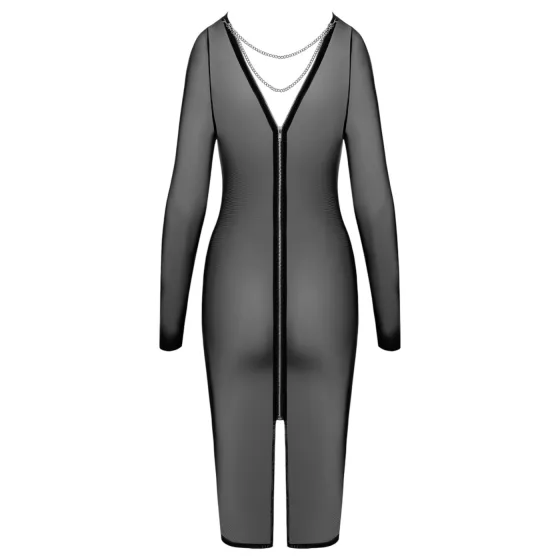 Cottelli Party - krátke priesvitné šaty na zips - čierne - L