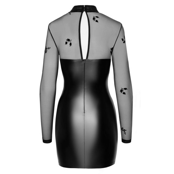 Noir - priesvitné lesklé vrchné šaty (čierne)