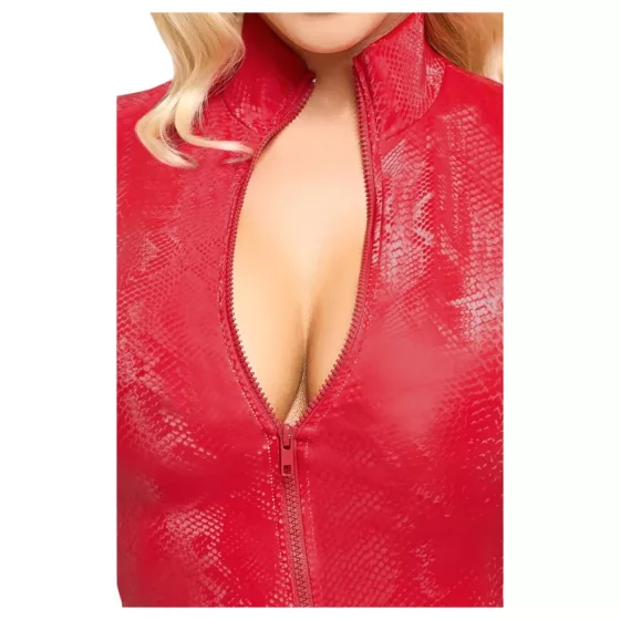 Cottelli - mini šaty - hadí vzor - červené