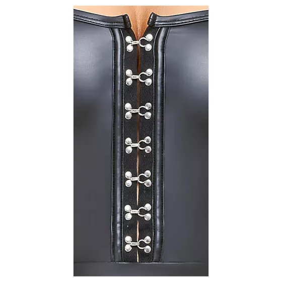 Cottelli - mini šaty s lesklou skladanou sukňou - čierne - L