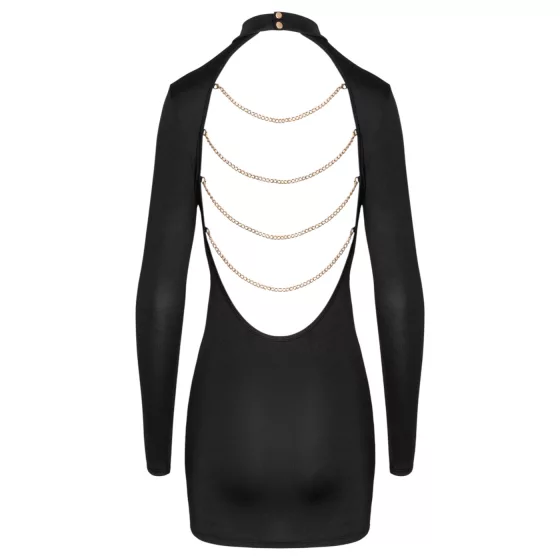 Cottelli - mini šaty s otvoreným chrbtom a reťazou - čierne - L