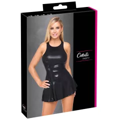Cottelli - minišaty s lakovaným efektom (čierne)