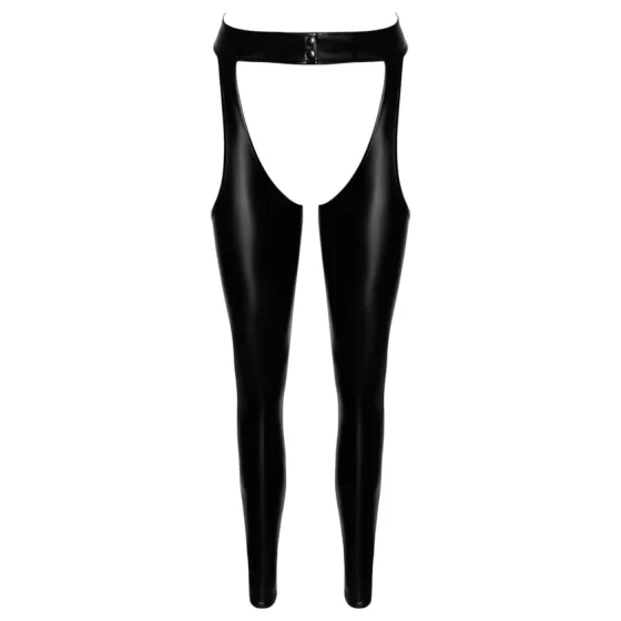 Noir - lesklé pančuchy - chaps - čierna