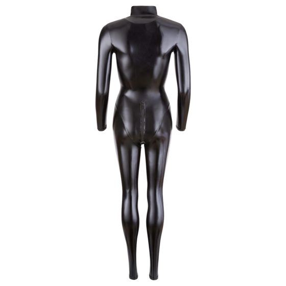 Cottelli - lesklý dlhý rukáv party overal (čierny) - M