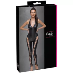   Cottelli Party - čierny halter kombiné s korzetovým šnurovaním - M