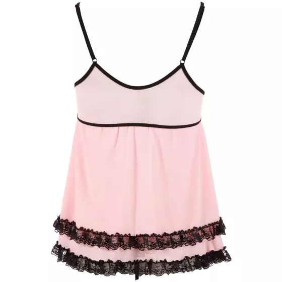 Cottelli - babydoll - čipkovaný, volánikový - čierny - M