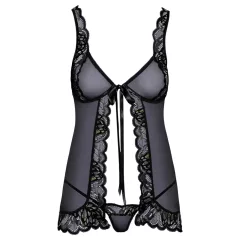 Kissable - otvorená babydoll (čierna)