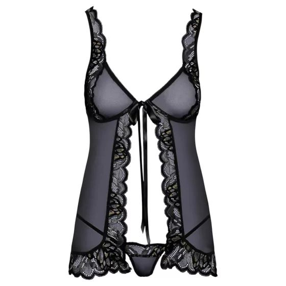 Kissable - otvorená babydoll (čierna)