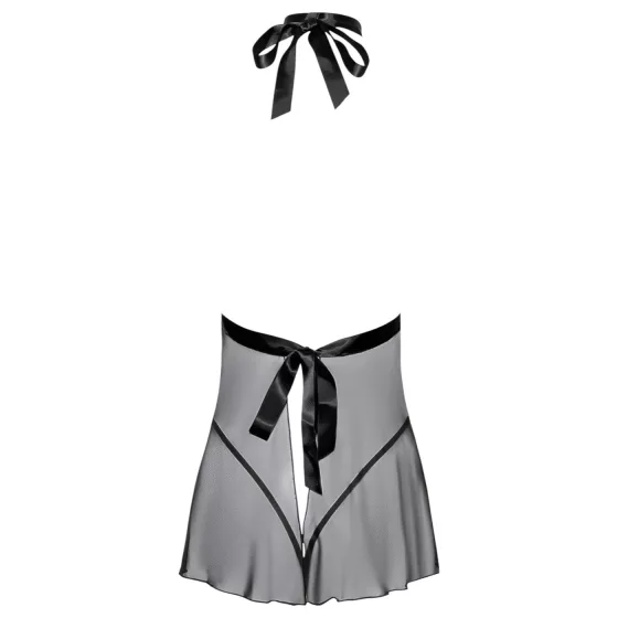 Kissable - babydoll s golierom - čipka - čierna - L/XL