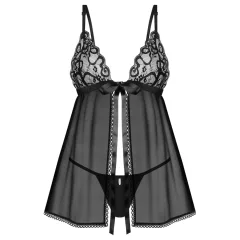 Obsessive - babydoll súprava - čipkovaná - čierna