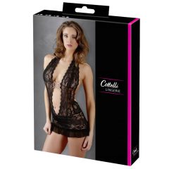 Cottelli - Čipkované mini s nákrčníkom (čierne)
