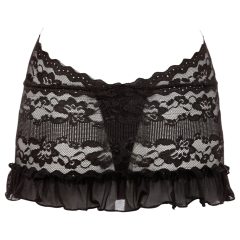 Cottelli - Čipkované mini s nákrčníkom (čierne)