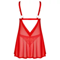   Obsessive Elianes - čipkovaný babydoll set (červený) - M/L