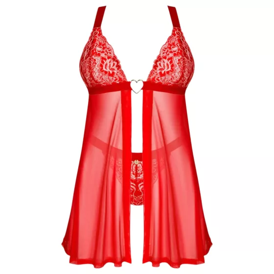 Obsessive Elianes - čipkovaný babydoll set (červený)
