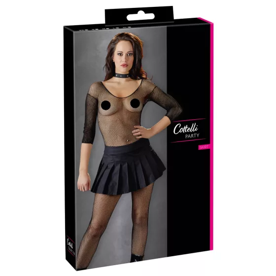 Cottelli - mini sukňa s volánmi - čierna